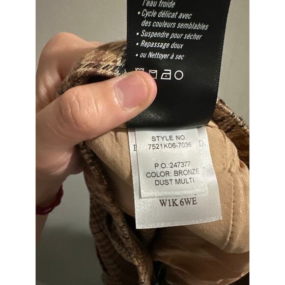 PAIGE Tan Plaid Wide Leg Pants - Picture 9 of 9